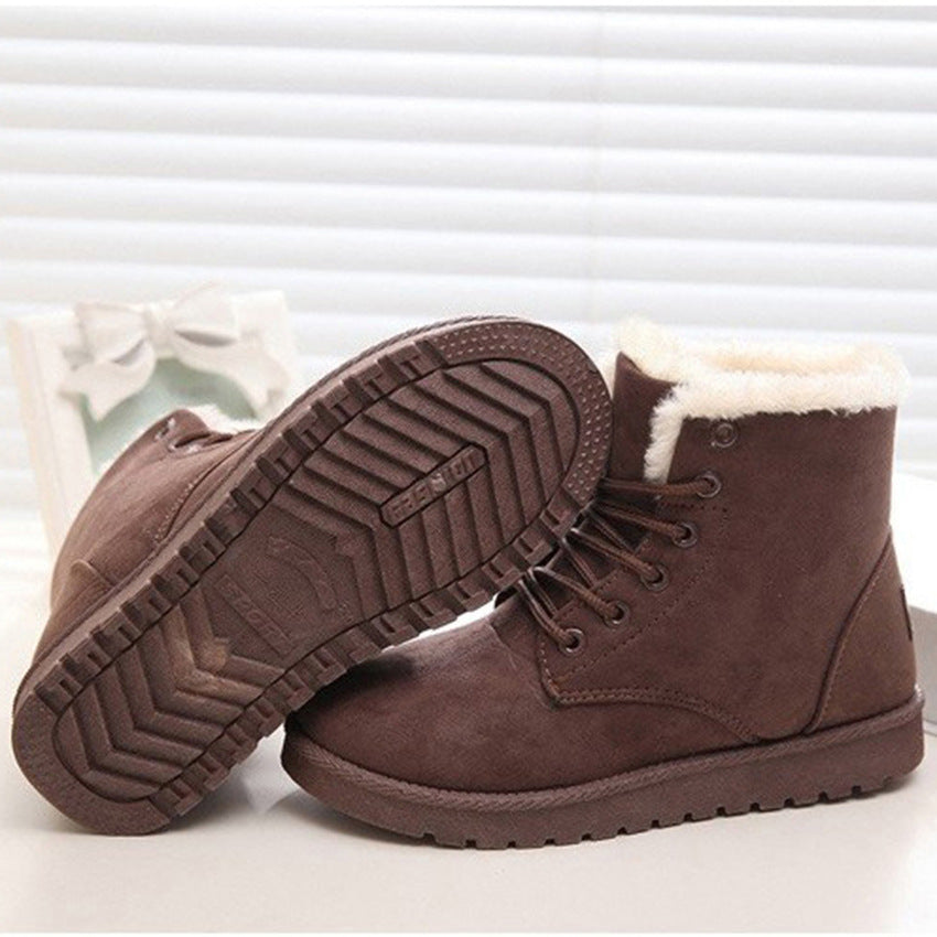 Women's Snow Boots Short Warm Flat Heel Shoes