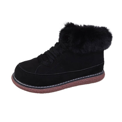 Women's Winter Warm Round Lace Up Snow Anti Slip Cotton Shoes