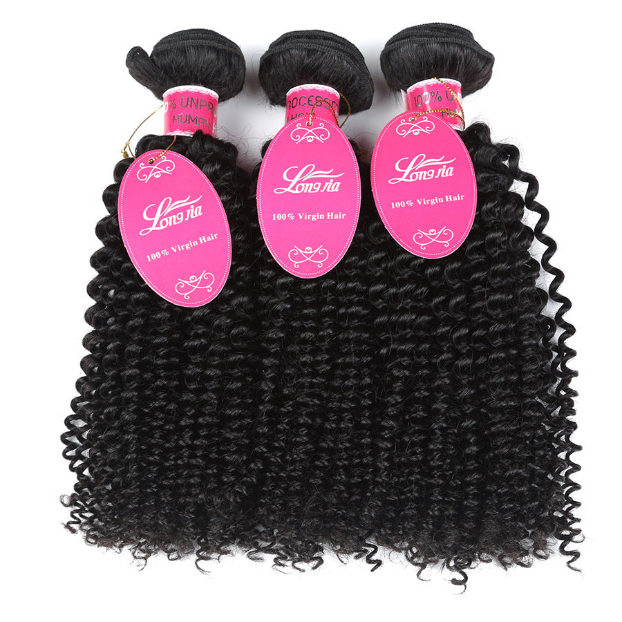 10A Deep Curly Brazilian Human Hair Bundles Weave