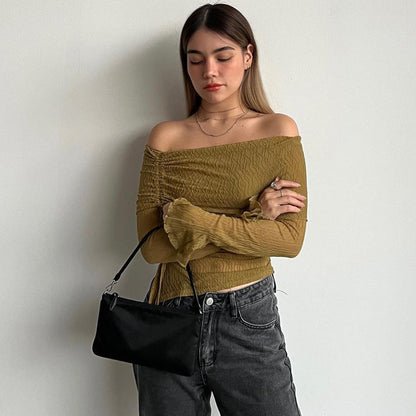 Women's Off-shoulder Long-sleeved Sweater Top