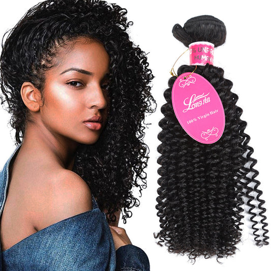 10A Deep Curly Brazilian Human Hair Bundles Weave